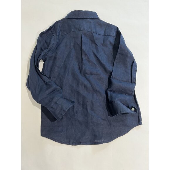 Janie & Jack The Linen Shirt in Connor Navy - Picture 2 of 3